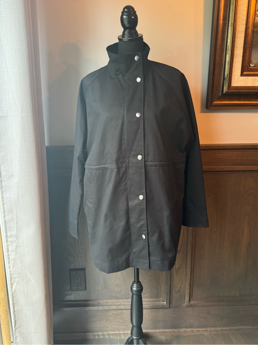 A new day Women's Black Drawstring Waist Parka Jacket medium NWT - Picture 4 of 11